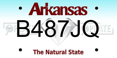 B487JQ Arkansas License Plate