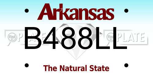 B488LL Arkansas License Plate