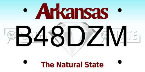 B48DZM Arkansas License Plate