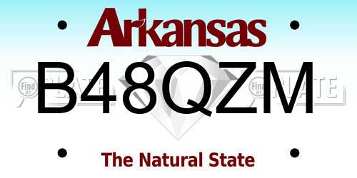 B48QZM Arkansas License Plate