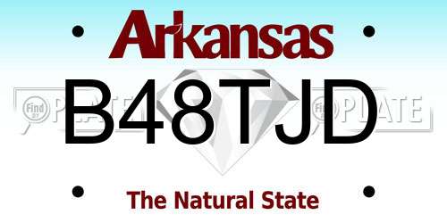 B48TJD Arkansas License Plate