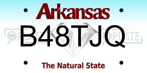 B48TJQ Arkansas License Plate