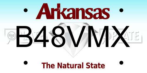 B48VMX Arkansas License Plate