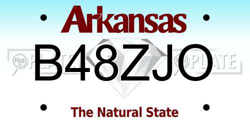 B48ZJO Arkansas License Plate