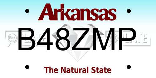 B48ZMP Arkansas License Plate