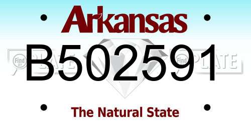 B502591 Arkansas License Plate