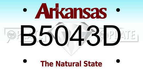 B5043D Arkansas License Plate