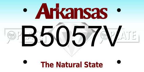 B5057V Arkansas License Plate
