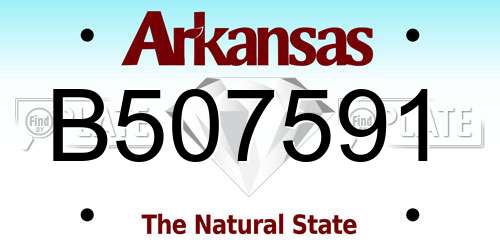 B507591 Arkansas License Plate