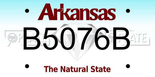 B5076B Arkansas License Plate