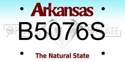 B5076S Arkansas License Plate