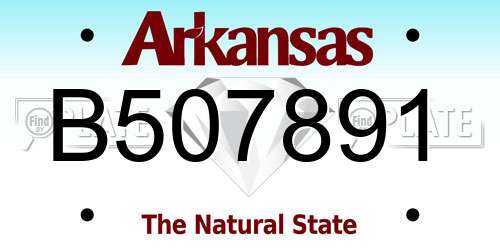 B507891 Arkansas License Plate