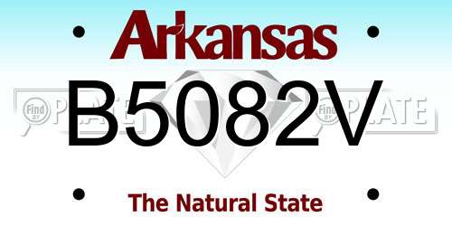 B5082V Arkansas License Plate