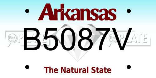 B5087V Arkansas License Plate