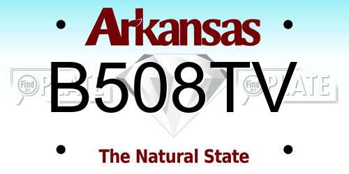 B508TV Arkansas License Plate