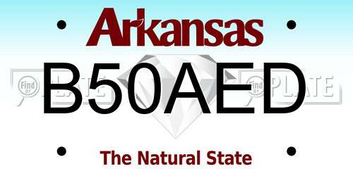 B50AED Arkansas License Plate