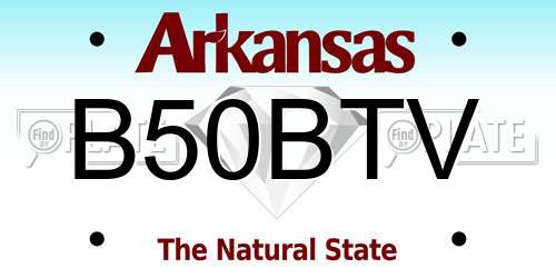 B50BTV Arkansas License Plate