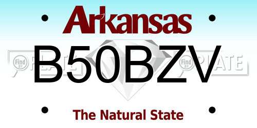 B50BZV Arkansas License Plate