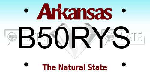 B50RYS Arkansas License Plate