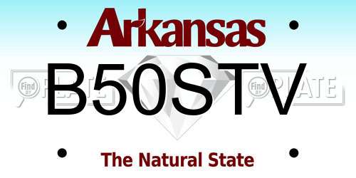 B50STV Arkansas License Plate