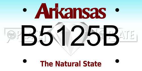 B5125B Arkansas License Plate