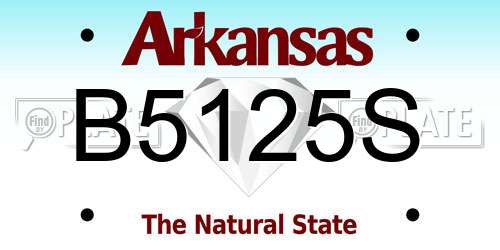 B5125S Arkansas License Plate