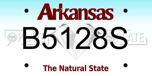 B5128S Arkansas License Plate