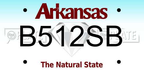 B512SB Arkansas License Plate