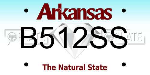 B512SS Arkansas License Plate