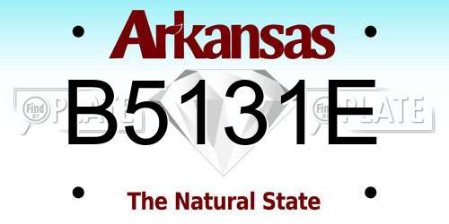 B5131E Arkansas License Plate