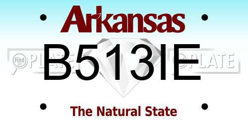 B513IE Arkansas License Plate