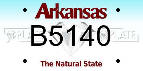 B5140 Arkansas License Plate
