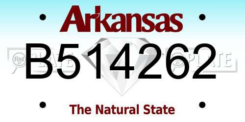 B514262 Arkansas License Plate