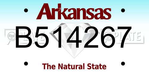 B514267 Arkansas License Plate