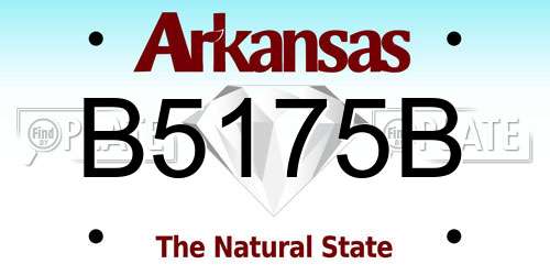 B5175B Arkansas License Plate