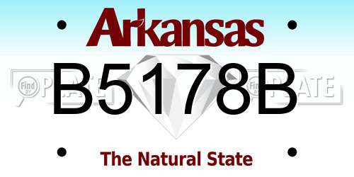 B5178B Arkansas License Plate