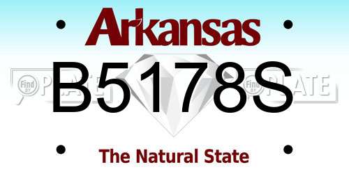 B5178S Arkansas License Plate