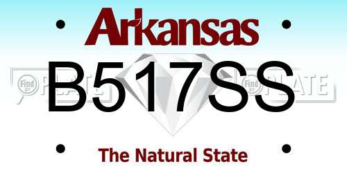 B517SS Arkansas License Plate