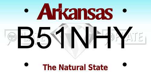 B51NHY Arkansas License Plate