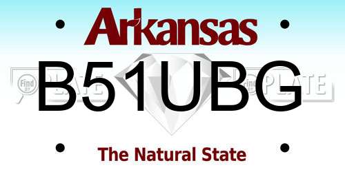 B51UBG Arkansas License Plate