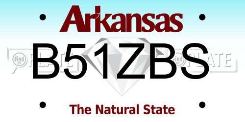 B51ZBS Arkansas License Plate