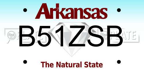 B51ZSB Arkansas License Plate