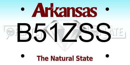 B51ZSS Arkansas License Plate
