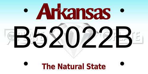 B52022B Arkansas License Plate