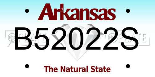 B52022S Arkansas License Plate