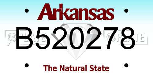 B520278 Arkansas License Plate