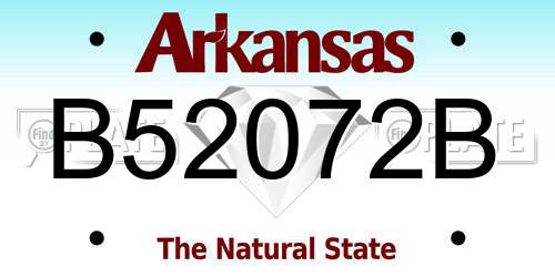 B52072B Arkansas License Plate