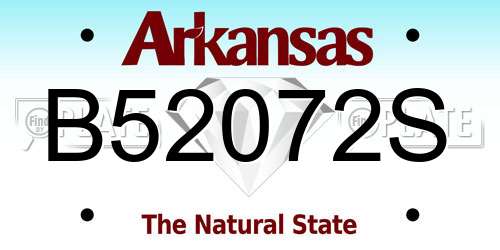 B52072S Arkansas License Plate