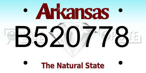 B520778 Arkansas License Plate