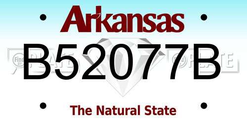 B52077B Arkansas License Plate
